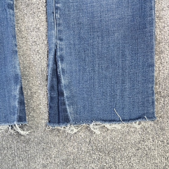 Abercrombie & Fitch Simone High Rise Ankle Flare Jeans Raw Hem Cropped - Picture 6 of 10